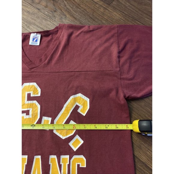 RARE! Vintage USC Trojans T-Shirt Jersey red maroon tee football - Picture 4 of 5